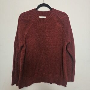 Carolyn Taylor Women's 1X Classic Pullover Red Knit Long Sleeve Sweater